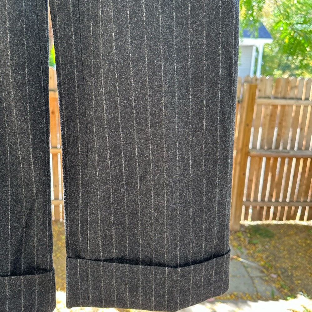 Banana Republic NWOT Charcoal Pinstripe Lined Wool Cashmere Slacks Trousers 12 - Picture 15 of 15